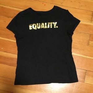 Nike Equality Gold Lettering T-Shirt Athletic Cut